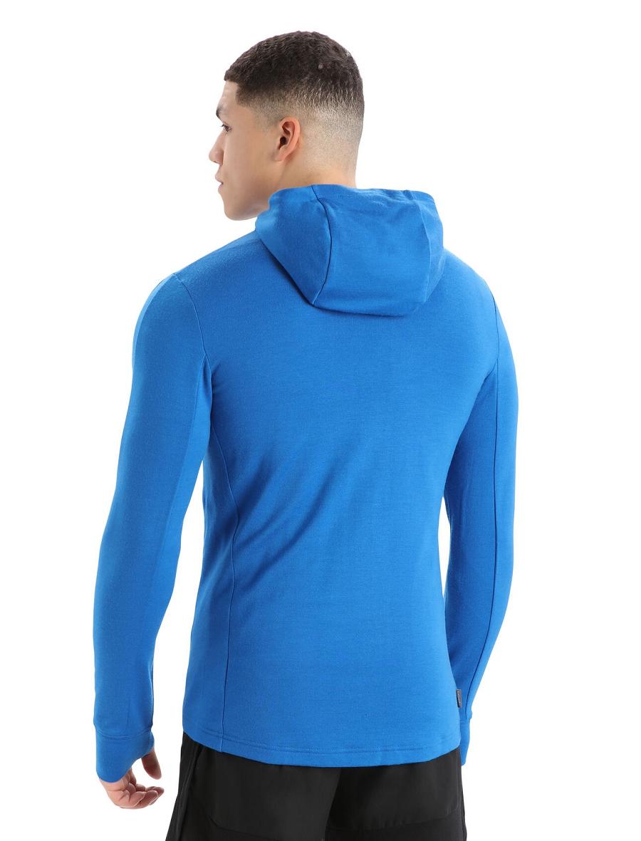 Lazurite / Royal Navy Icebreaker Merino Quantum III Long Sleeve Zip Men's Hoodie | AU 1268CTVE